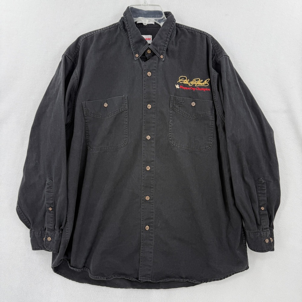 Dale Earnhardt Winston Cup Champion Button Down Shirt Mens XL Black  90s Vintage